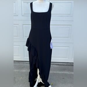 Women's Dress the Population L  Wendy Plunging Ruffle Hem Midi Dress Wedding